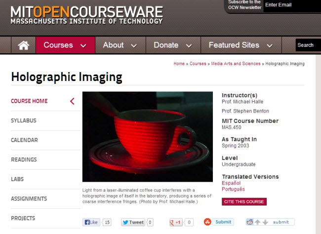 MIT Open Curseware: scarica i documenti dei corsi del MIT!