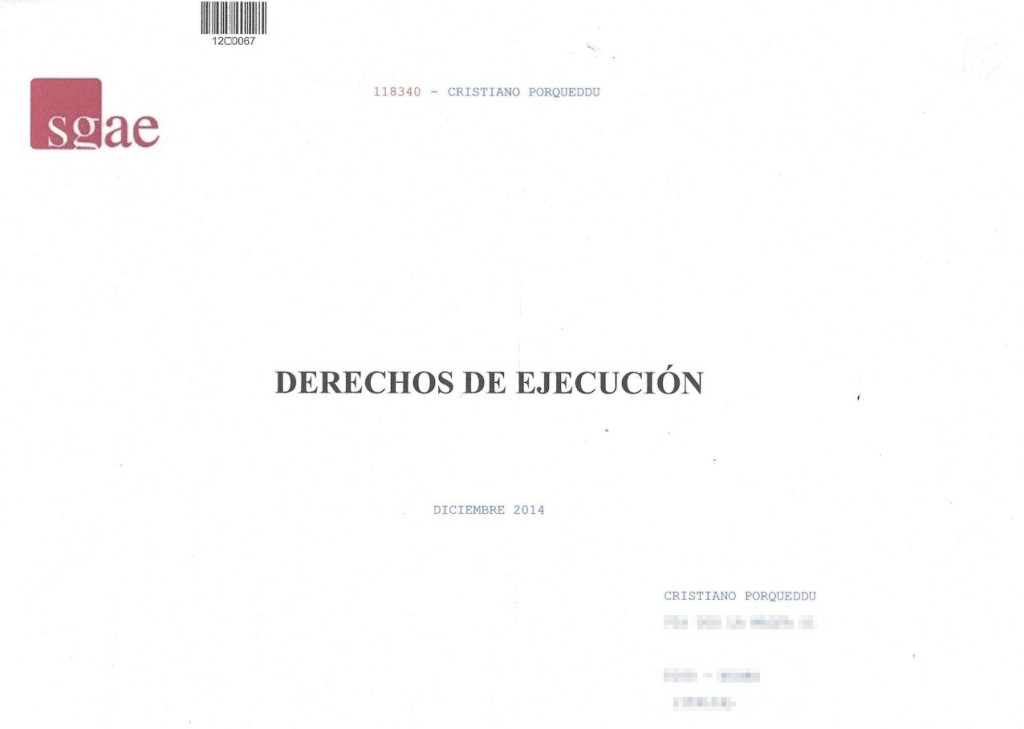 I primi diritti di esecuzione dalla SGAE