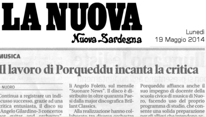 Articolo sul quotidiano La Nuova Sardegna del 19 Maggio 2014