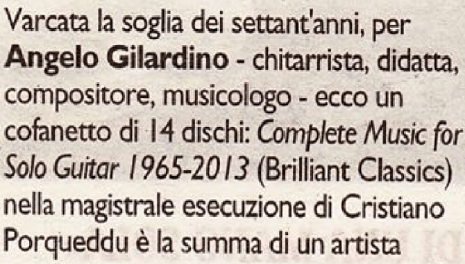 Articolo sul quotidiano nazionale Il Manifesto