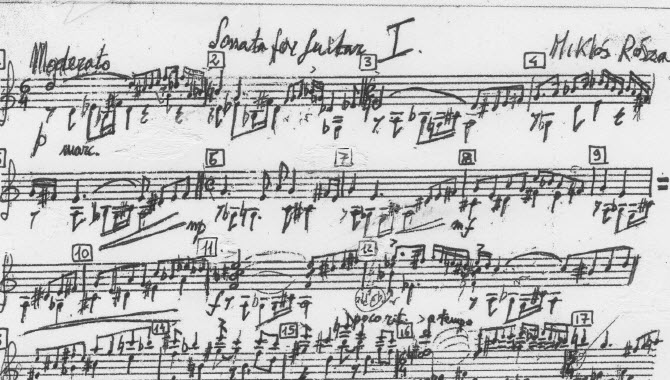 Sonata Op.42 per chitarra di Miklós Rózsa