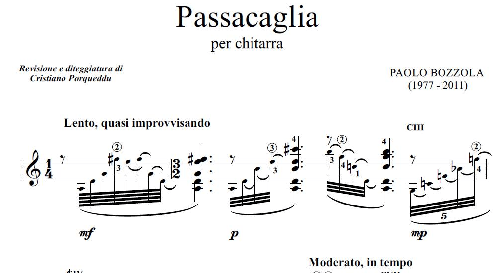 Bèrben pubblicherà la Passacaglia di Paolo Bozzola