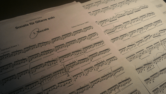 Sonata for Guitar di Edison Denisov, ultimo step