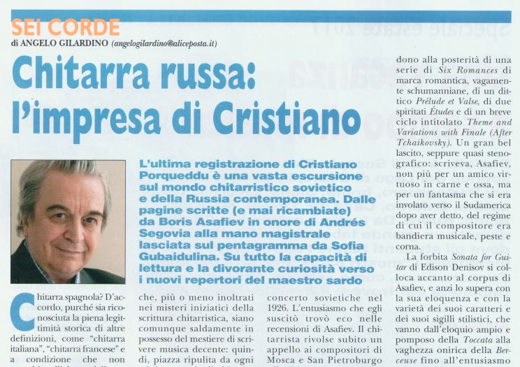 Russian Guitar Music: la recensione di Gilardino