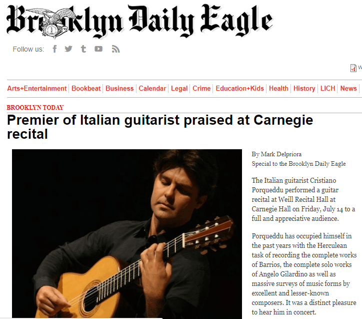 La recensione del mio concerto alla Carnegie Hall