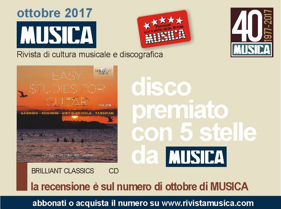 Sulla rivista Musica 5 stelle per Easy Studies for Guitar Vol.1