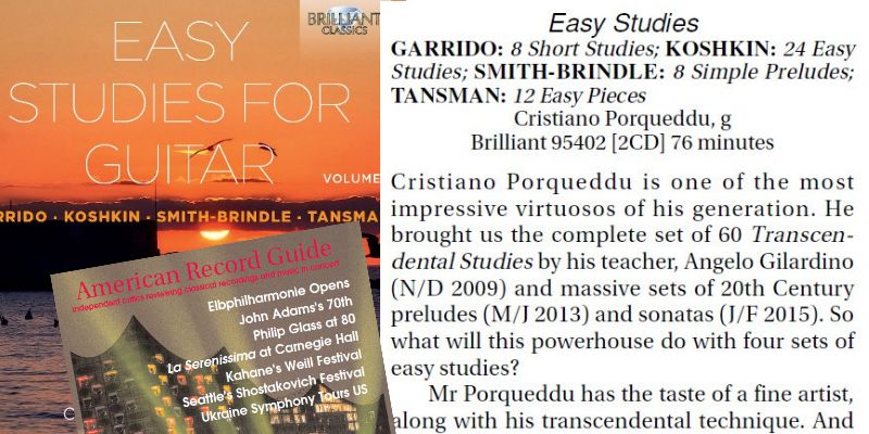 Recensione per Easy Studies for Guitar Vol.1 su American Record Guide