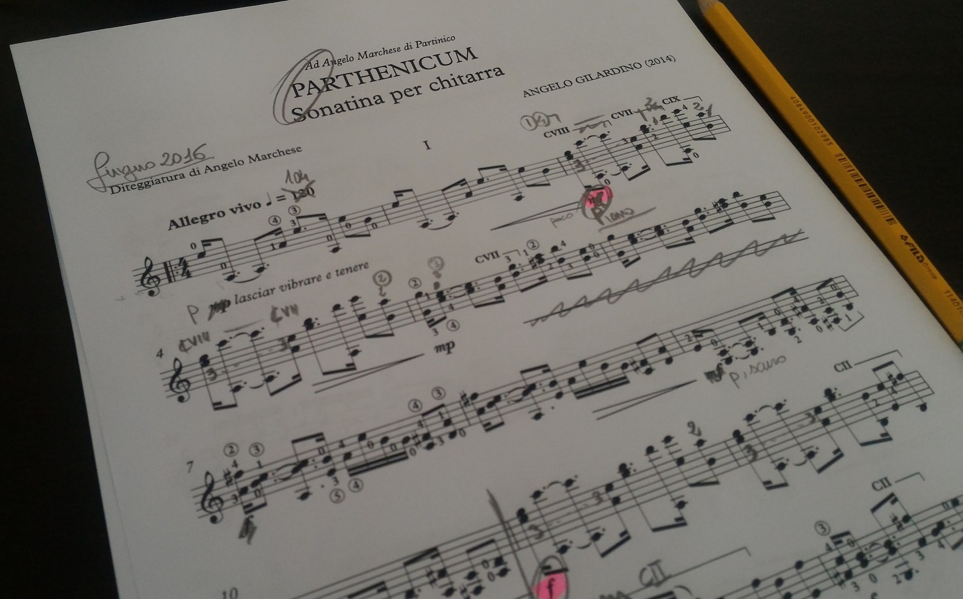 Parthenicum, sonatina per chitarra di Angelo Gilardino