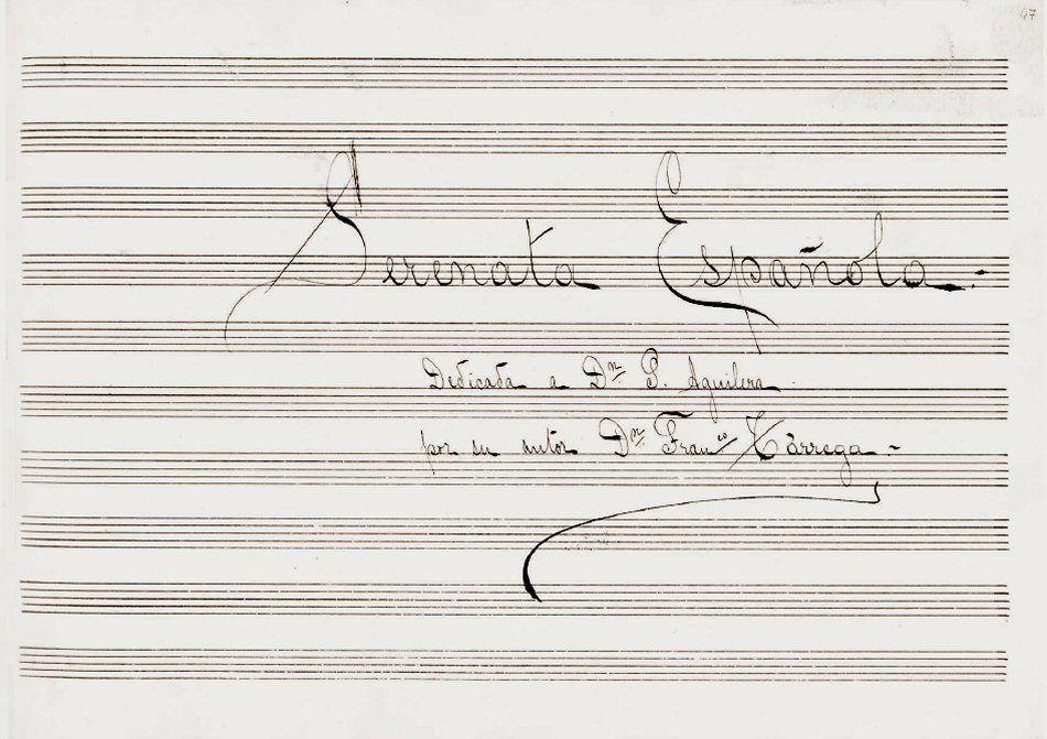 Serenata Española, opera inedita e sconosciuta di Francisco Tárrega.