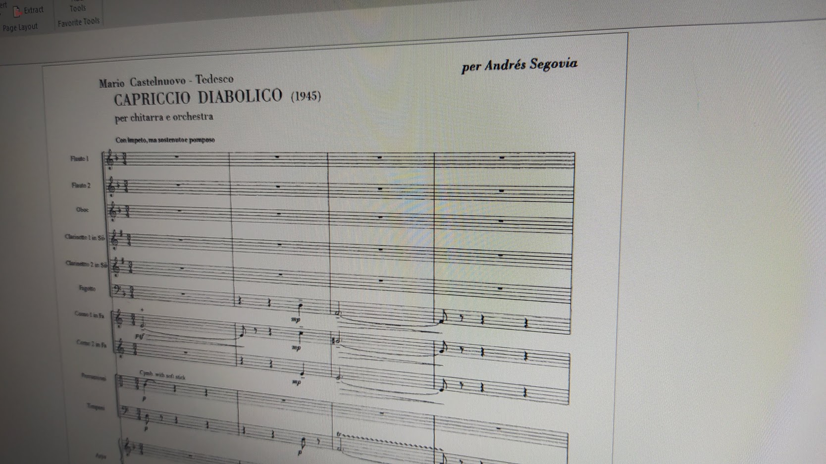 Capriccio diabolico di Castelnuovo-Tedesco per chitarra e orchestra