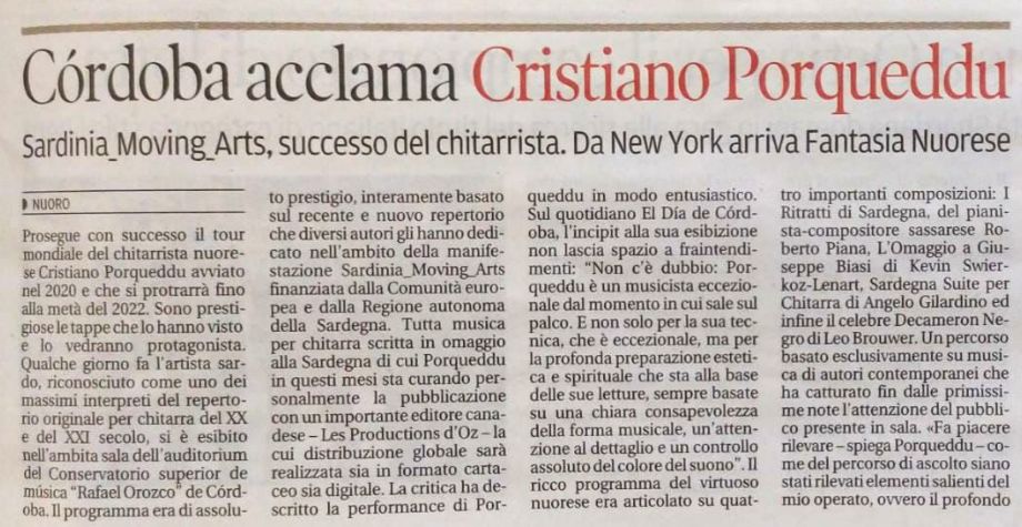 La stampa sul concerto di Córdoba