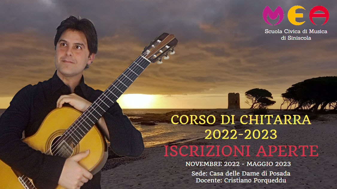 Scuola Civica di Siniscola: aperte le iscrizioni al Corso di Chitarra 2022-2023