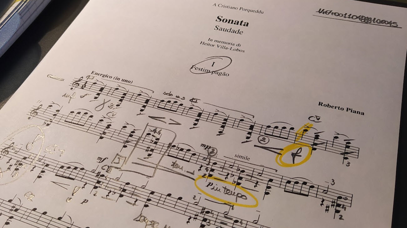La sonata per chitarra di Roberto Piana